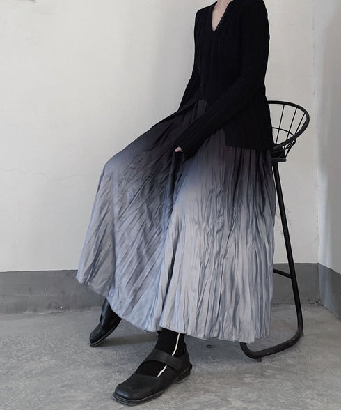 Gradient Wrinkled Skirt